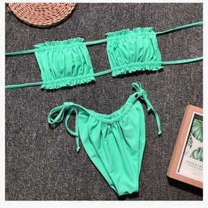 Aqua Brazilian style bathing suit